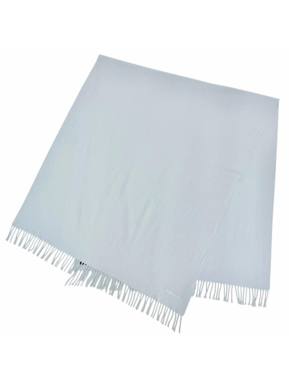 Hermes Cashmere 100% Logo Embroidery Large Shawl Scarf Light Blue - Picture 3 of 8